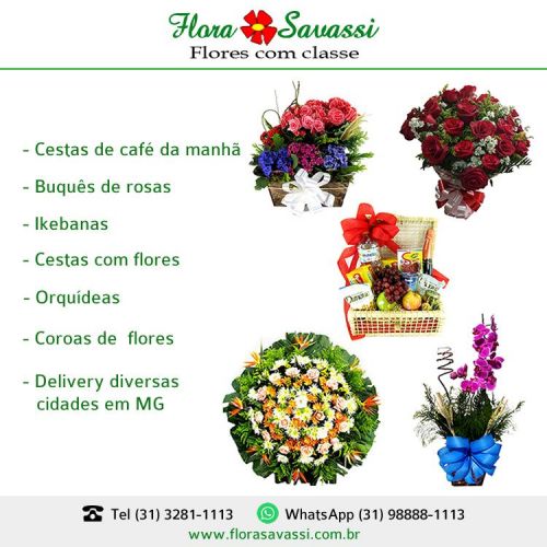 Brumadinho MG floricultura flores cesta de café e coroa de flores