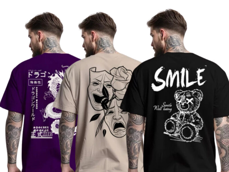 Kit 3 Camisetas Masculinas Estampada Streetwear Algodão Fio 30.1 (Disponível em Diversas Cores)