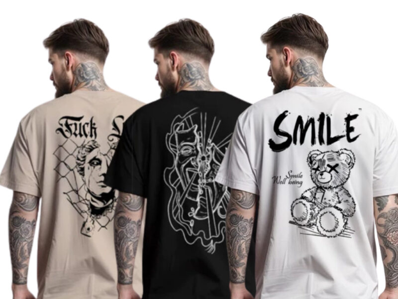 Kit 3 Camisetas Masculinas Estampada Streetwear Algodão Fio 30.1 (Disponível em Diversas Cores)