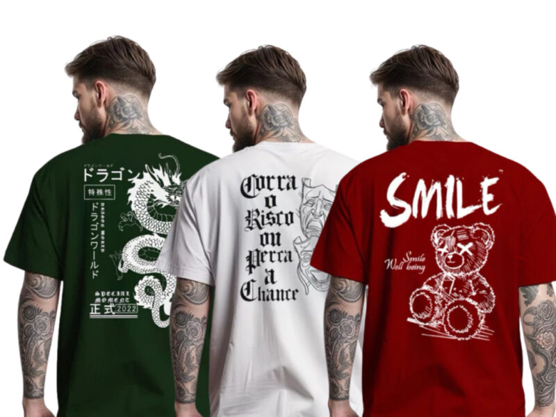 Kit 3 Camisetas Masculinas Estampada Streetwear Algodão Fio 30.1 (Disponível em Diversas Cores)