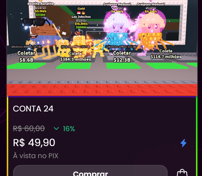 Contas Roblox - O melhor site de vendas de contas Roube um Brainrot